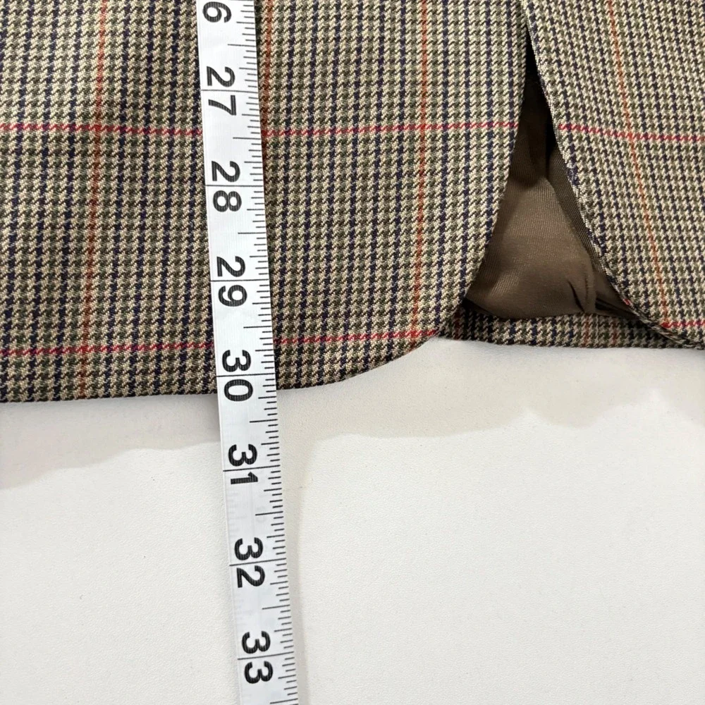 Christian Dior Monsieur‎ Mens Brown Wool Houndstooth Plaid Blazer Sport Coat 42R